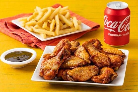Wings & Fries with Soda Can