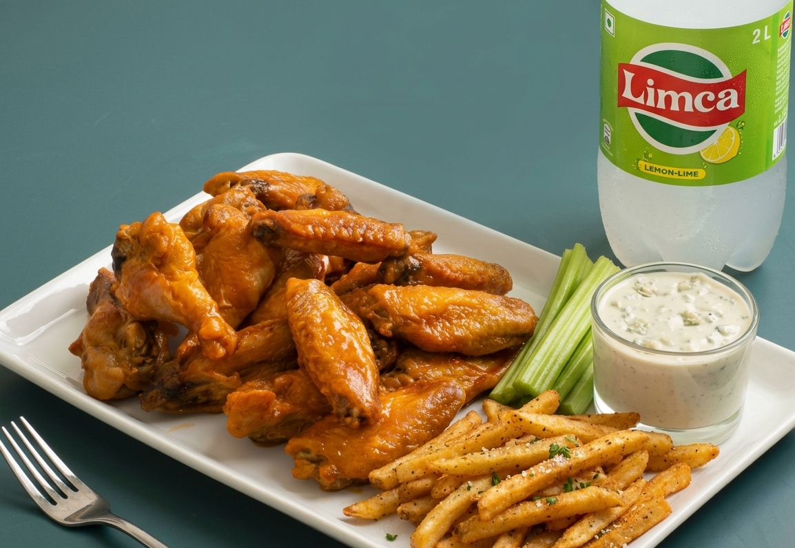 Duo Wing Combo 20pcs wings(half & half)With Fries & 2L Soda